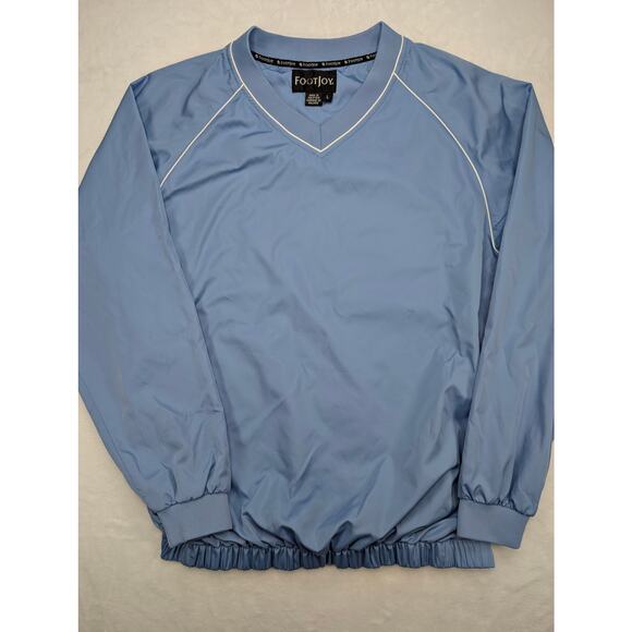 Footjoy Vintage Golf Mens V-Neck Pullover Jacket Large Blue Performance - Picture 3 of 8